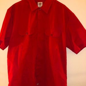 Red XL Dickies Button Up Overshirt